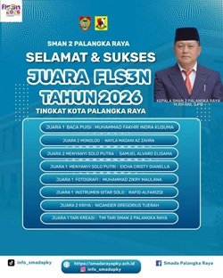 Murid SMAN 2 Palangka Raya yang berhasil meraih juara pada FLS3N Tingkat Kota Palangka Raya Tahun 2026 